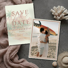 Tropical Sunset Island Beach Photo Wedding セーブザデート
