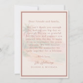 Tropical Sunset Island Beach Wedding Photo サンキューカード (裏面)