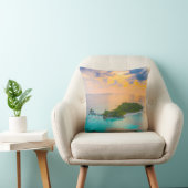 Tropical Sunset Island Throw Pillow | Beach & Ocea クッション (椅子)