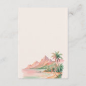 Tropical Sunset Island Watercolor Wedding Details エンクロージャーカード (裏面)