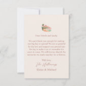 Tropical Sunset Island Watercolor Wedding Photo サンキューカード (裏面)