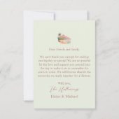 Tropical Sunset Island Watercolor Wedding Photo サンキューカード (裏面)