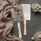 Tropical Sunset Island Wedding Photo Program Fan ハンドファン