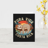 Tropical Sunset Nature Sloth Costa Rica Pura Vida  カード (黄色い花)