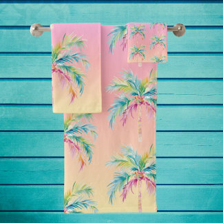Tropical Sunset Palm Tree バスタオルセット