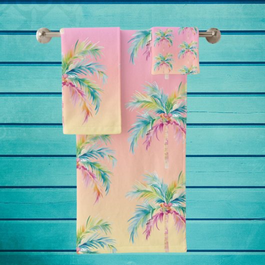 Tropical Sunset Palm Tree  バスタオルセット