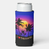 Tropical Sunset Palm Trees スリム缶クーラー (Seltzer正面)