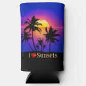 Tropical Sunset Palm Trees スリム缶クーラー (正面)