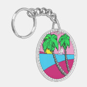 Tropical Sunset Paradise Acrylic Keychain キーホルダー (正面左)