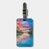Tropical Sunset Paradise Personalized ラゲッジタグ (正面縦)