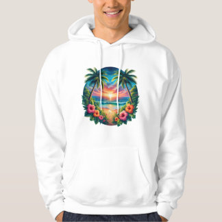 Tropical Sunset Paradise – Vibrant Beach Art Hoodi パーカ