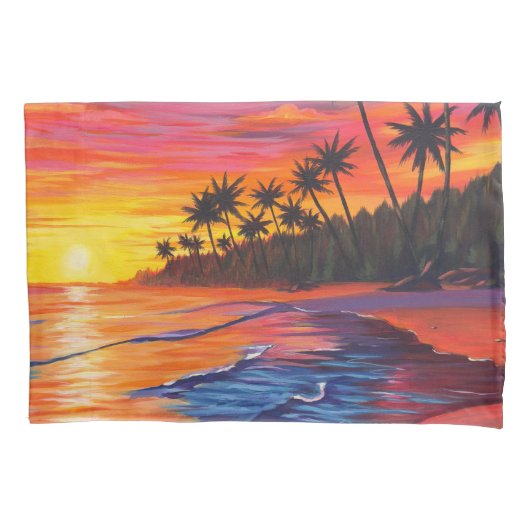 Tropical Sunset Pillow Case 枕カバー (正面)