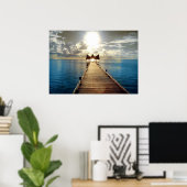 Tropical Sunset Poster Large ポスター (ホームオフィス)