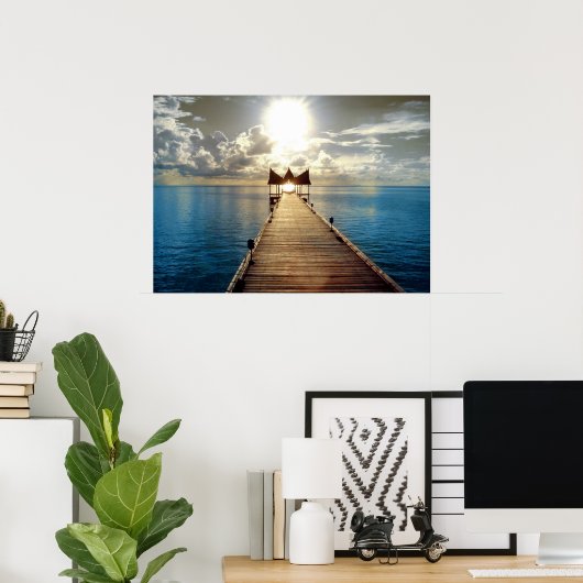 Tropical Sunset Poster Large ポスター (ホームオフィス)