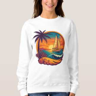 Tropical Sunset Sailing Adventure Women's Sweatshi スウェットシャツ