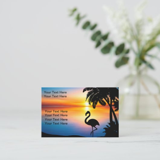 Tropical Sunset Scenic Business Cards Design 名刺 (スタンド正面)