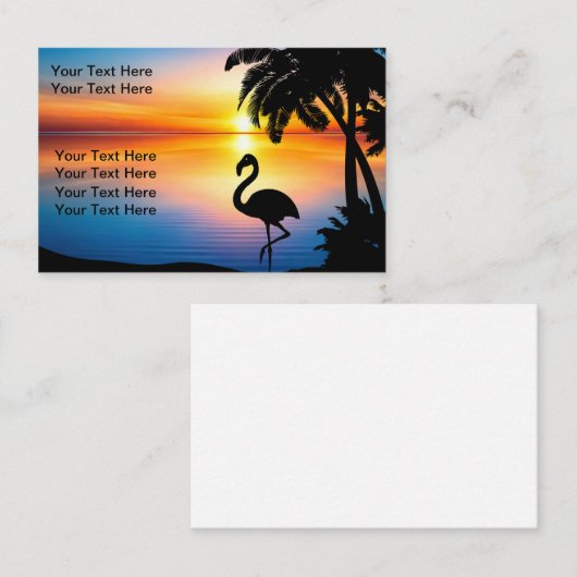 Tropical Sunset Scenic Business Cards Design 名刺 (正面/裏面)