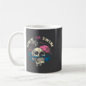 Tropical Sunset Skull Sink Ocean Swim Laugh コーヒーマグカップ (左)