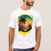 Tropical Sunset Splash Tee Tシャツ (正面)