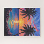 Tropical Sunset – Vibrant Ocean Puzzle ジグソーパズル (横)
