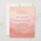 Tropical Sunset Watercolor Elegant Wedding Invite (正面)