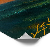 Tropical Sunset with Sailboats ポスター (角)