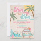 Tropical Surf Birthday Invitation 招待状 (正面)