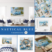 Tropical Surfboard Coastal Wall Art Print ポスター