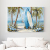 Tropical Surfboard Coastal Wall Art Print ポスター