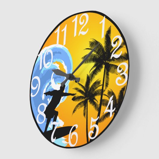 Tropical Surfer  ラージ壁時計 (傾斜)