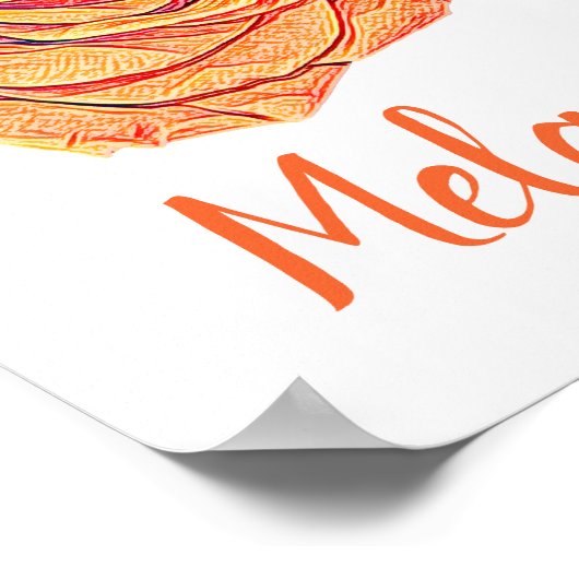 Tropical Tangerine Rose ポスター (角)