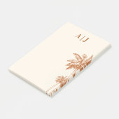 Tropical Terracotta Palm Tree Minimalist Monogram ポストイット (アングル)