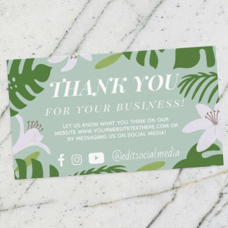 Tropical Thank You Business Card エンクロージャーカード