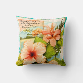 Tropical Throw Pillow Proverbs 18:24 クッション