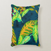 Tropical Tie Dye Blue Gouache. Tropical Pattern. G アクセントクッション (正面(垂直))
