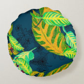 Tropical Tie Dye Blue Gouache. Tropical Pattern. G ラウンドクッション (裏面)