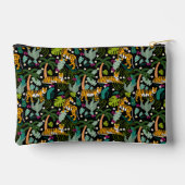 Tropical Tiger Black Botanical Jungle Safari Cats アクセサリーポーチ (裏面)