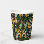 Tropical Tiger Black Botanical Jungle Safari Cats 紙コップ (右)