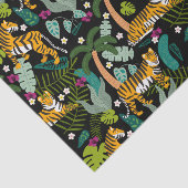 Tropical Tiger Black Botanical Jungle Safari Cats 薄葉紙 (詳細)