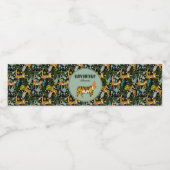 Tropical Tiger Botanical Jungle Safari Birthday ペットボトルラベル (シングルラベル)