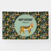 Tropical Tiger Botanical Jungle Safari Birthday 横断幕 (横)
