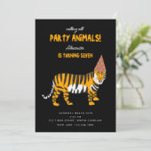 Tropical Tiger Jungle Kids Party Animals Birthday 招待状 (スタンド正面)