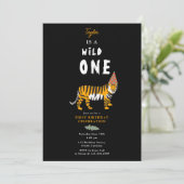 Tropical Tiger Jungle Safari Kids First Birthday 招待状 (スタンド正面)