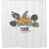 Tropical Tiger Rest シャワーカーテン (正面)
