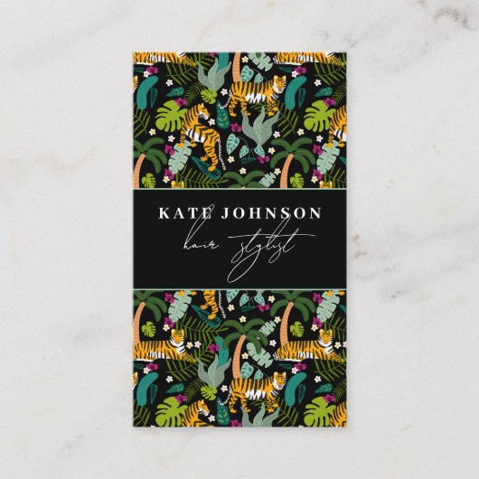 Tropical Tiger Salon Hair Stylist Makeup  名刺 (正面)