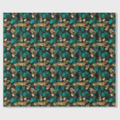 Tropical Tigers & Leaves | Bold Jungle Pattern ラッピングペーパー (フラット)