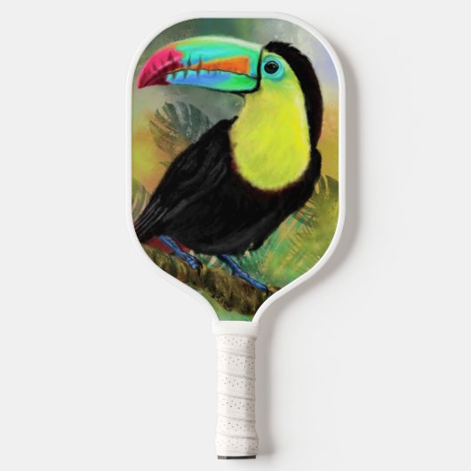 Tropical Toco Toucan Bird Pickleball Paddle ピックルボールラケット (正面)
