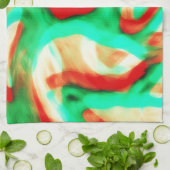 Tropical Tones Waves Abstract Art Kitchen Towel キッチンタオル (折り畳み)