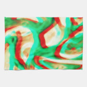 Tropical Tones Waves Abstract Art Kitchen Towel キッチンタオル (横)