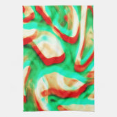 Tropical Tones Waves Abstract Art Kitchen Towel キッチンタオル (縦)